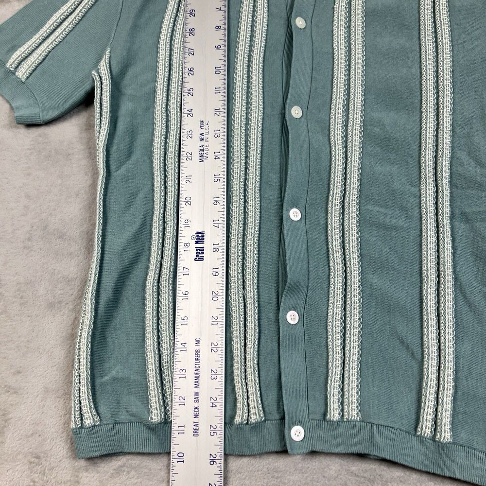 Madewell Sweater Polo Mens XS Green Striped Button Up Preppy Coastal NZ237 Nwt - Picture 4 of 10